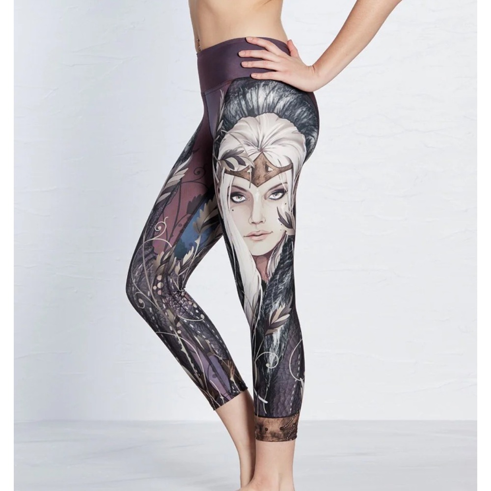 Fairycore Whimsigoth Capri Leggings Womens SZ XS Fantasy Compression Anime